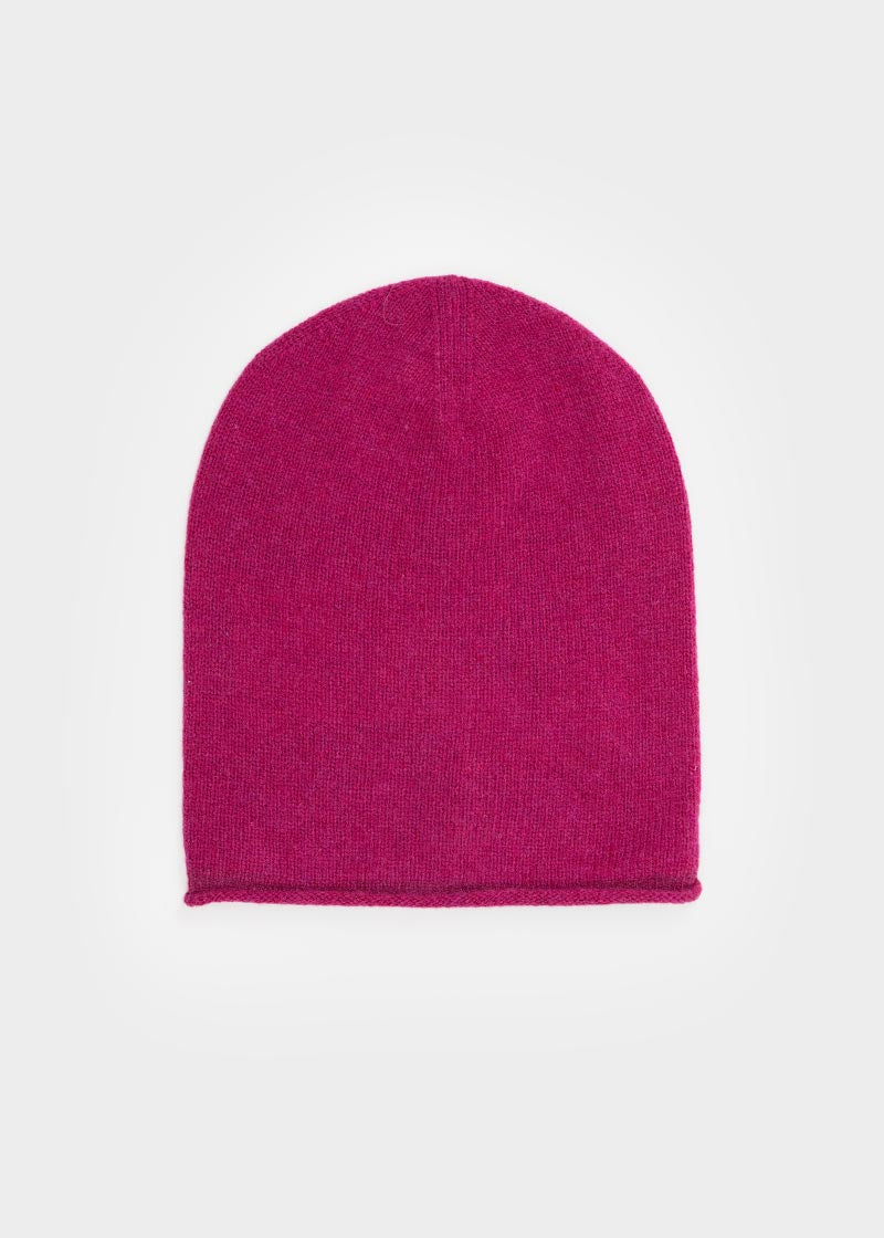 Cappellino-lana-cuffia-beanie-sostenibile-FRANK-rosa - Rifò Lab Moda Circolare Made in Italy
