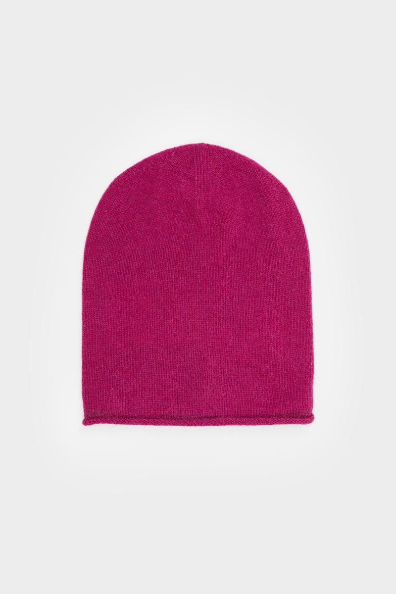 Cappellino-lana-cuffia-beanie-sostenibile-FRANK-rosa - Rifò Lab Moda Circolare Made in Italy