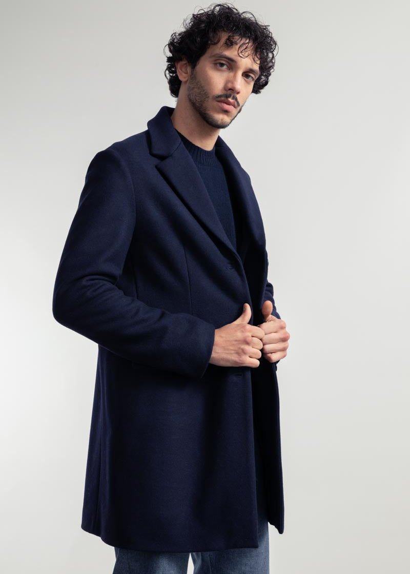 Blu Marina | Cappotto Uomo Lana Rigenerata Gilberto