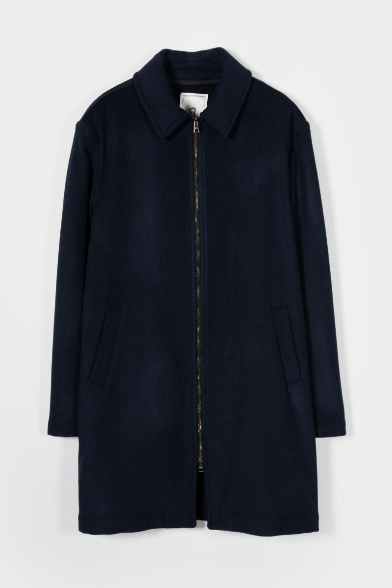 Cappotto Lungo Uomo Blu Lana Rigenerata Erik - Rifò Lab Moda circolare made in Italy