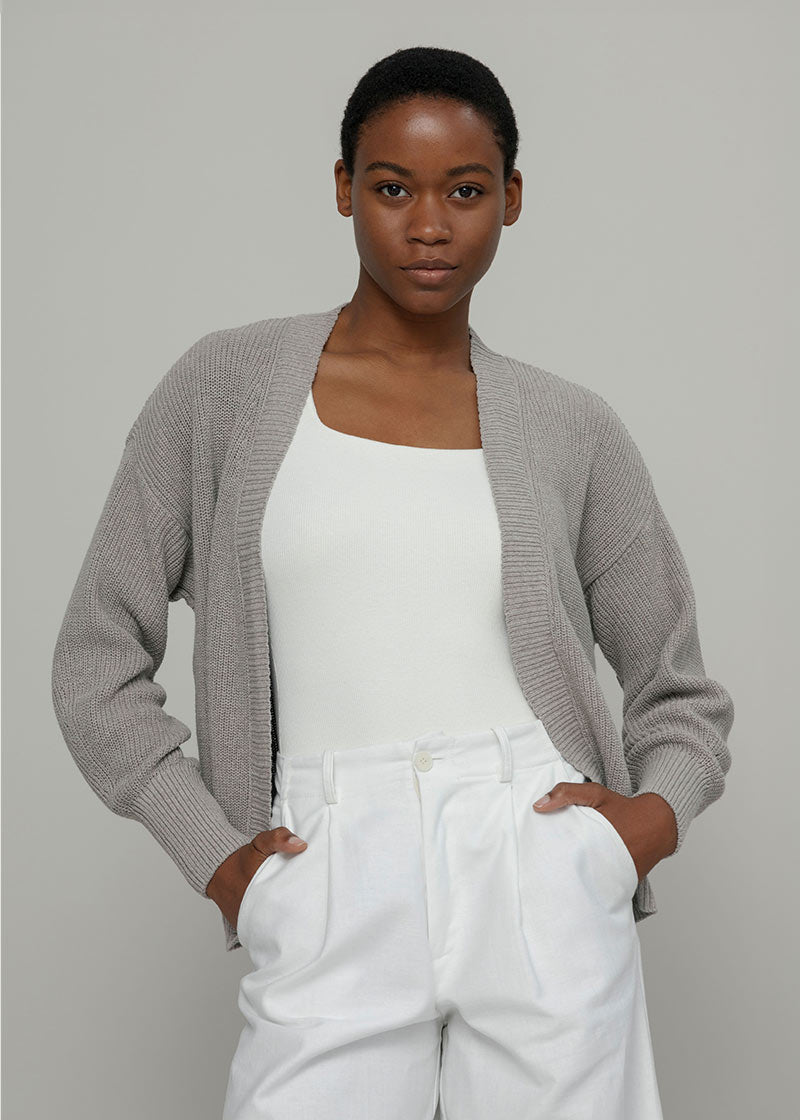 Cardigan-Aperto-Donna-Cotone-Rigenerato-Irma-12 - Rifò Lab Moda Circolare Made in Italy