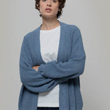 Blu Atlantico | Cardigan Cotone Donna Jeans Rigenerato - Rifò Lab Moda circolare made in Italy