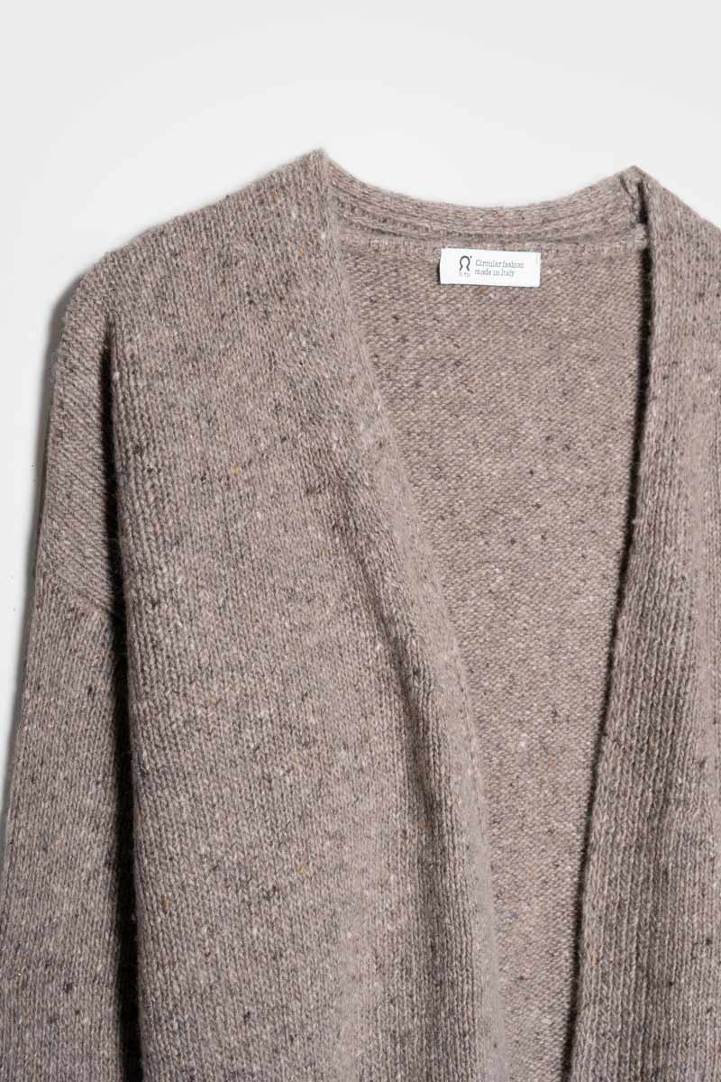Cardigan Donna Cashmere Rigenerato Paloma Greige