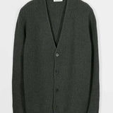 Cardigan Unisex Lana Rigenerata Cleto Verde Foresta - Rifò Lab Moda circolare made in Italy