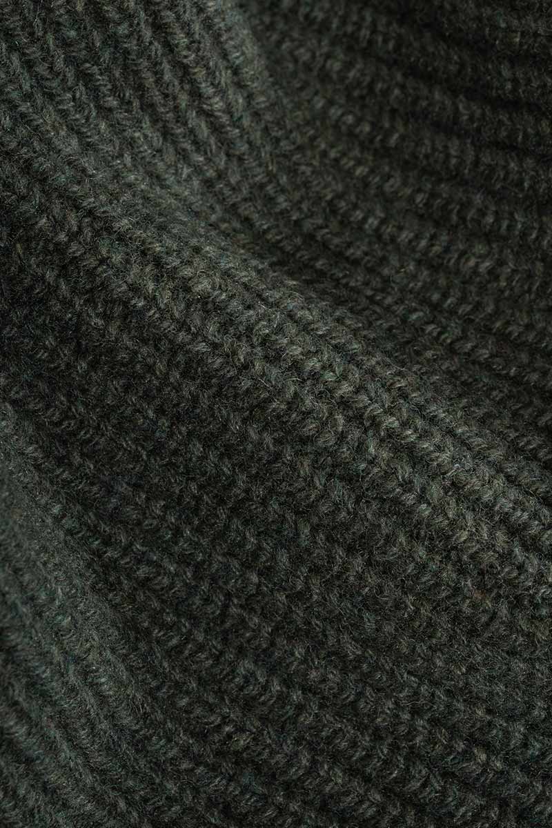 Cardigan Unisex Lana Rigenerata Cleto Verde Foresta - Rifò Lab Moda circolare made in Italy