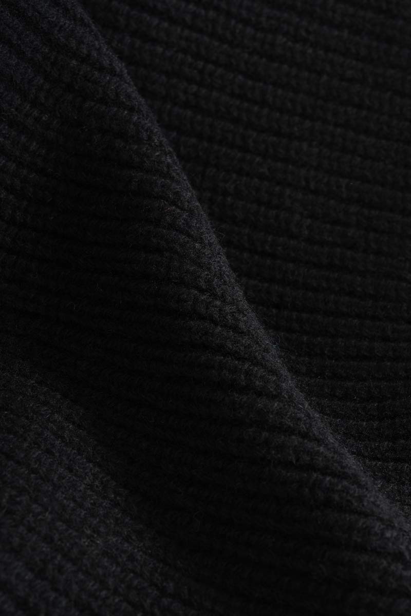 Cardigan Unisex Lana Rigenerata Cleto Nero - Rifò Lab Moda circolare made in Italy