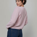 Maglia Girocollo Donna Cashmere Rigenerato Giulietta Rosa - Rifò Lab Moda circolare made in Italy