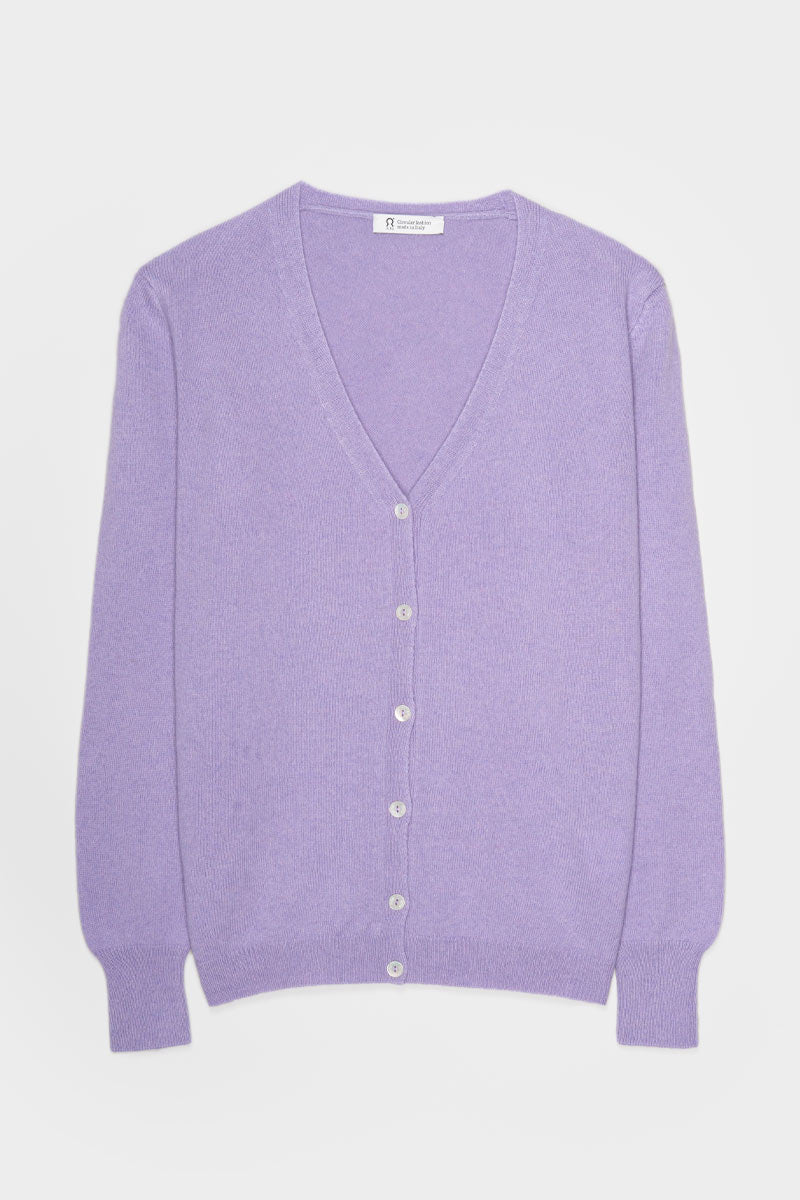 Viola Glicine | Cardigan Donna Light Cashmere Rigenerato Letizia