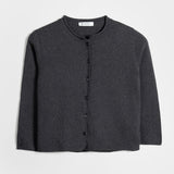Cardigan Donna Manica Media Cotone Rigenerato Leda grigio nero