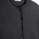 Cardigan Donna Manica Media Cotone Rigenerato Leda grigio nero