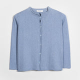 Cardigan Donna Manica Media Cotone Rigenerato Leda Blu Azzurro