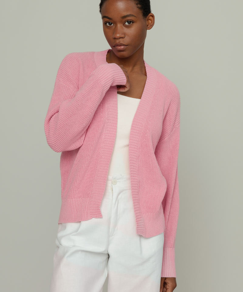 Rosa Ciliegio | Cardigan Donna Cotone Rigenerato Irma