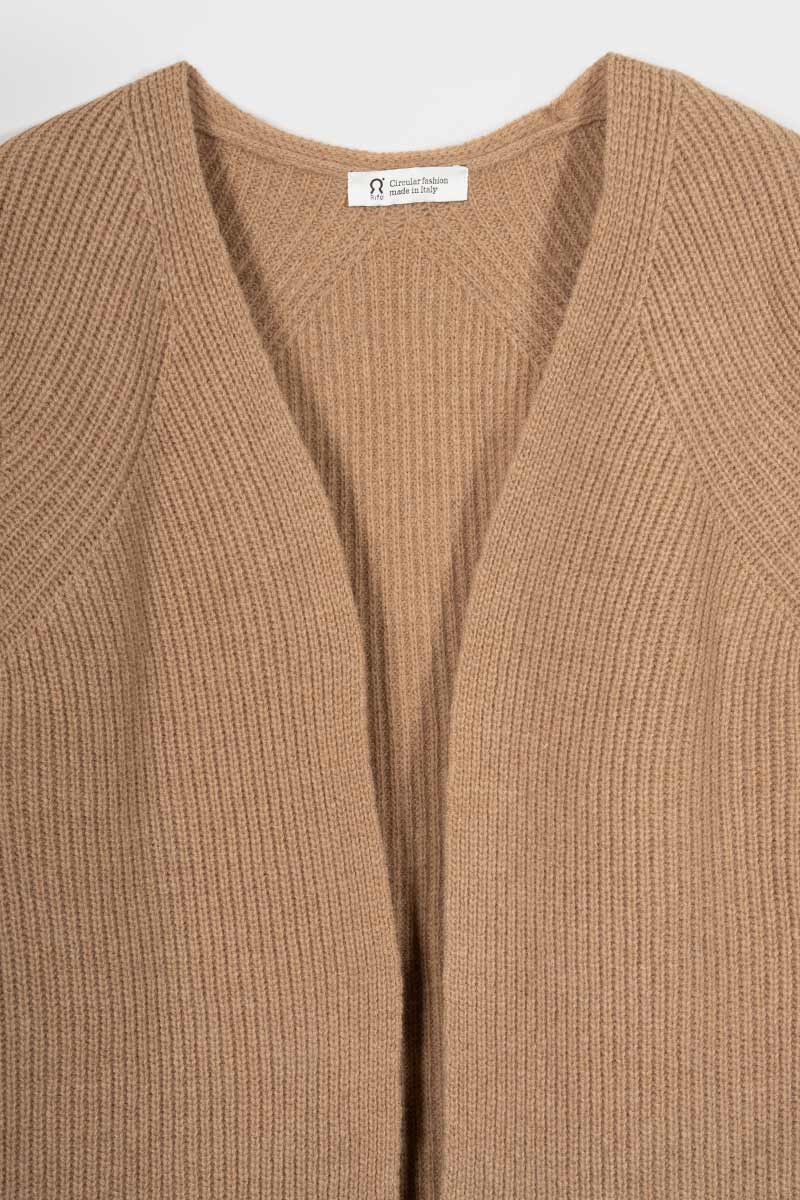 Cardigan Lungo Donna Lana Rigenerata Gioia - Rifò Lab Moda circolare made in Italy