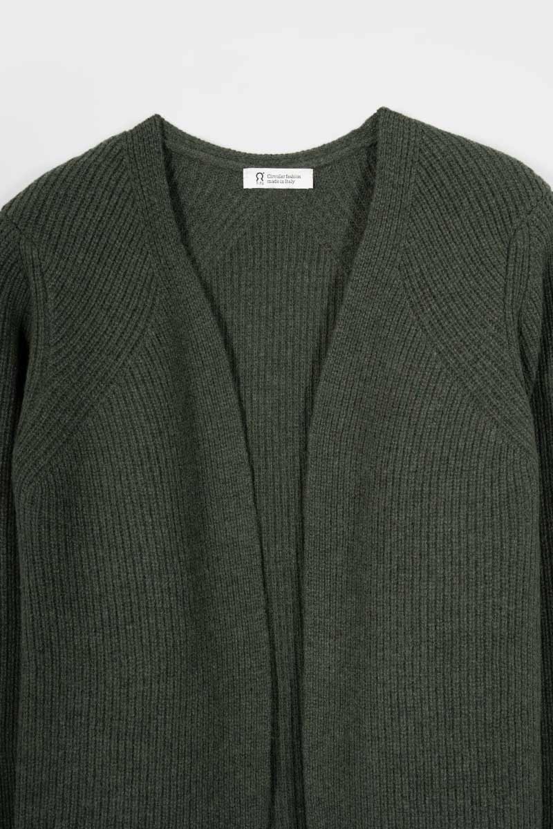 Cardigan Lungo Donna Lana Rigenerata Gioia - Rifò Lab Moda circolare made in Italy