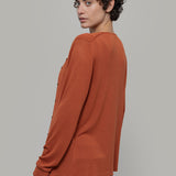Cardigan Donna Viscosa Vanessa Marrone Terracotta - Rifò Lab Moda circolare made in Italy