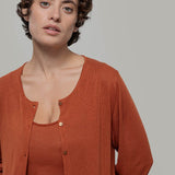 Cardigan Donna Viscosa Vanessa Marrone Terracotta - Rifò Lab Moda circolare made in Italy