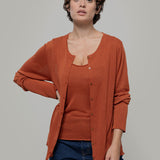 Cardigan Donna Viscosa Vanessa Marrone Terracotta - Rifò Lab Moda circolare made in Italy