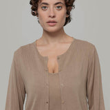 Cardigan Donna Viscosa Vanessa Beige - Rifò Lab Moda circolare made in Italy