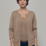 Cardigan Donna Viscosa Vanessa Beige - Rifò Lab Moda circolare made in Italy