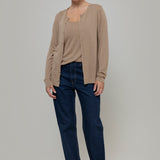 Cardigan Donna Viscosa Vanessa Beige - Rifò Lab Moda circolare made in Italy