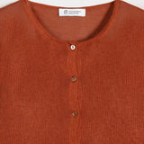Cardigan Donna Viscosa Vanessa Marrone Terracotta