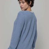 Cardigan Donna Cotone Rigenerato Aspasia Blu - Rifò Lab Moda circolare made in Italy