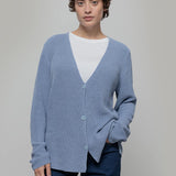 Cardigan Donna Cotone Rigenerato Aspasia Blu - Rifò Lab Moda circolare made in Italy