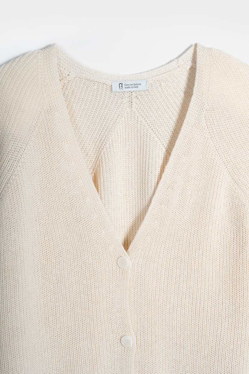 Cardigan Donna Cotone Rigenerato Aspasia Bianco