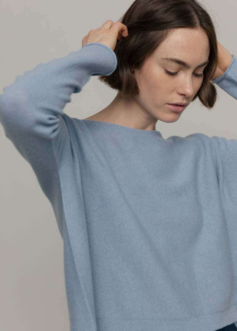 Azzurro Nuvola | Maglia Donna Cashmere Rigenerato Silvia
