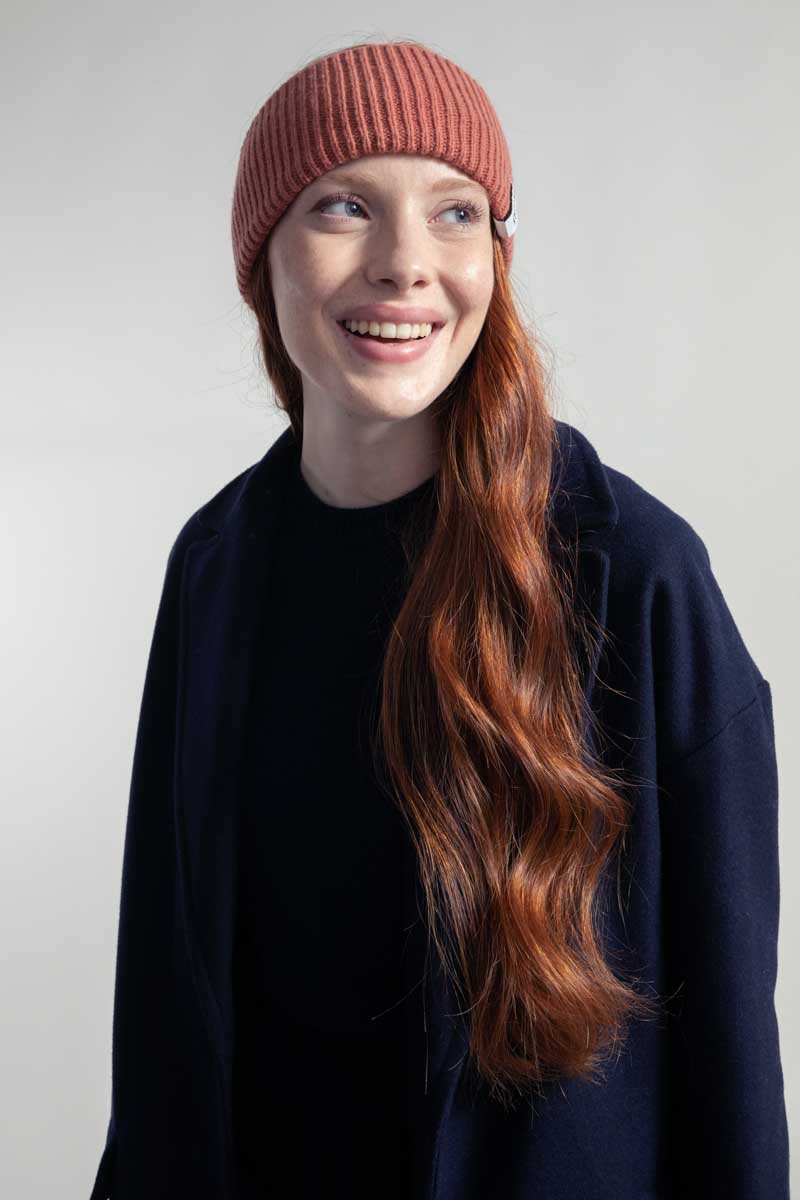 Rosa Pompelmo | Fascia per Capelli Cashmere Rigenerato Lara