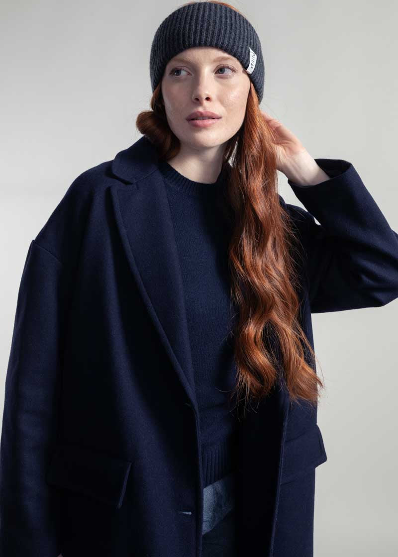 Grigio Carbone | Fascia per Capelli Cashmere Rigenerato Lara