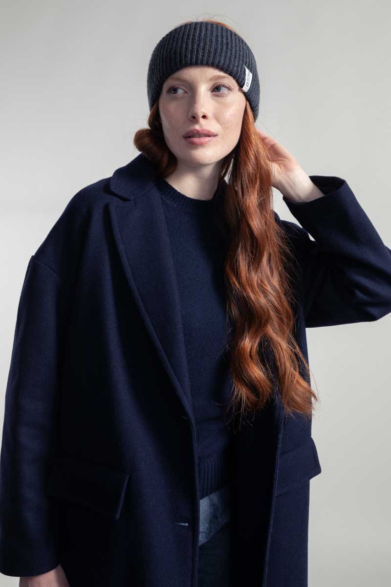 Grigio Carbone | Fascia per Capelli Cashmere Rigenerato Lara