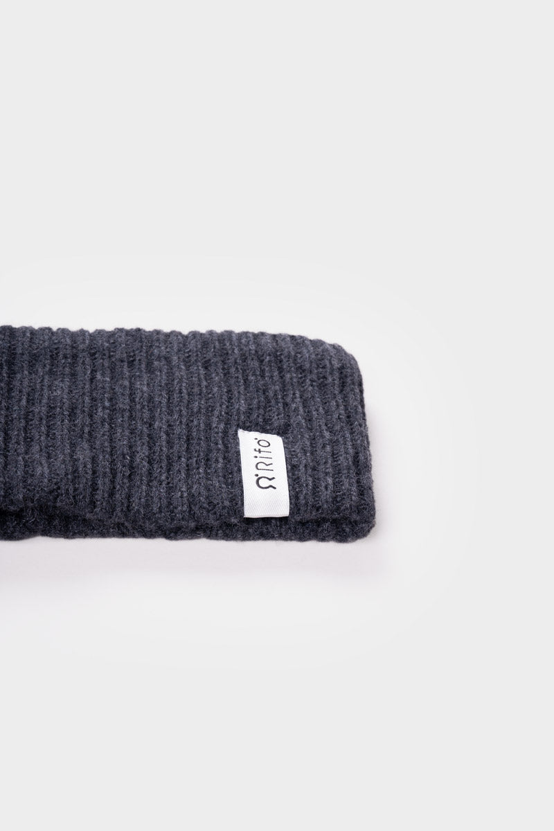 Grigio Carbone | Fascia per Capelli Cashmere Rigenerato Lara