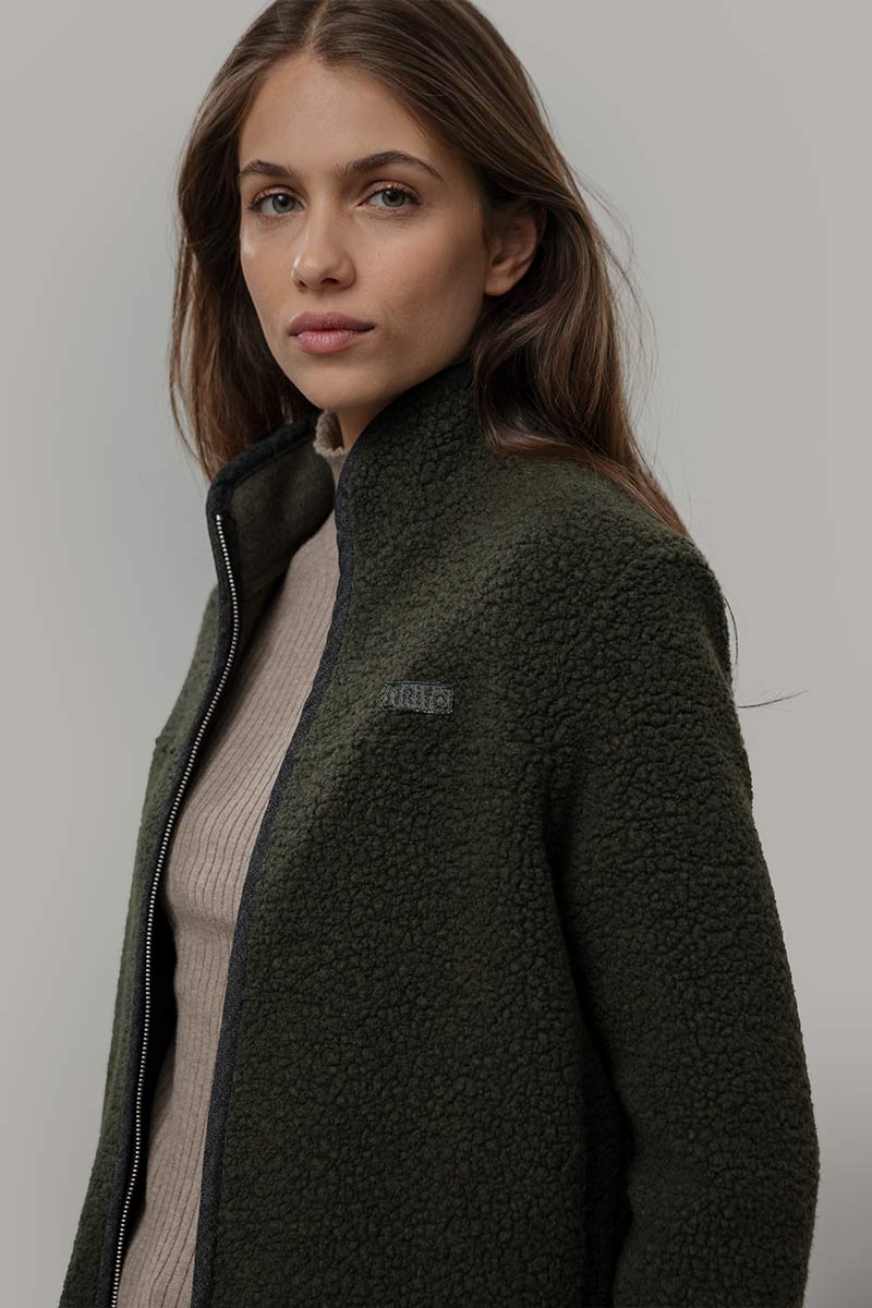 Margaret Giacca Teddy Lana Pile Donna 100% Lana Rigenerata - Rifò Lab Moda circolare made in Italy