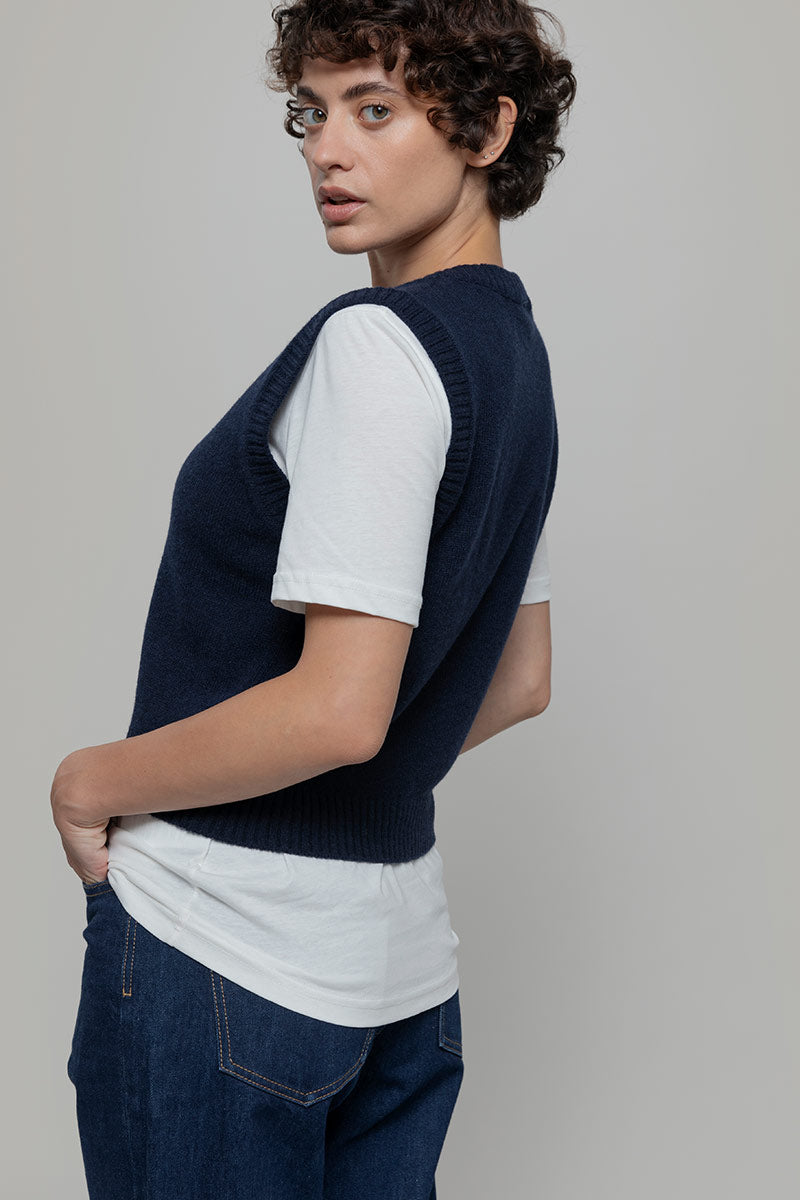 Gilet Donna Scollo V Lana Melania - Rifò Lab Moda circolare made in Italy