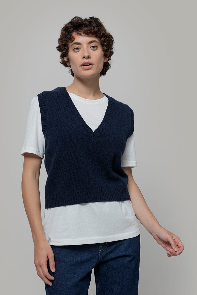 Gilet Donna Scollo V Lana Melania - Rifò Lab Moda circolare made in Italy