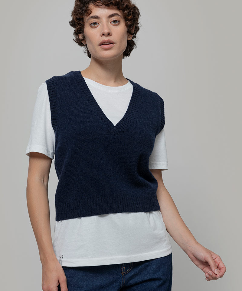 Gilet Donna Scollo V Lana Melania - Rifò Lab Moda circolare made in Italy