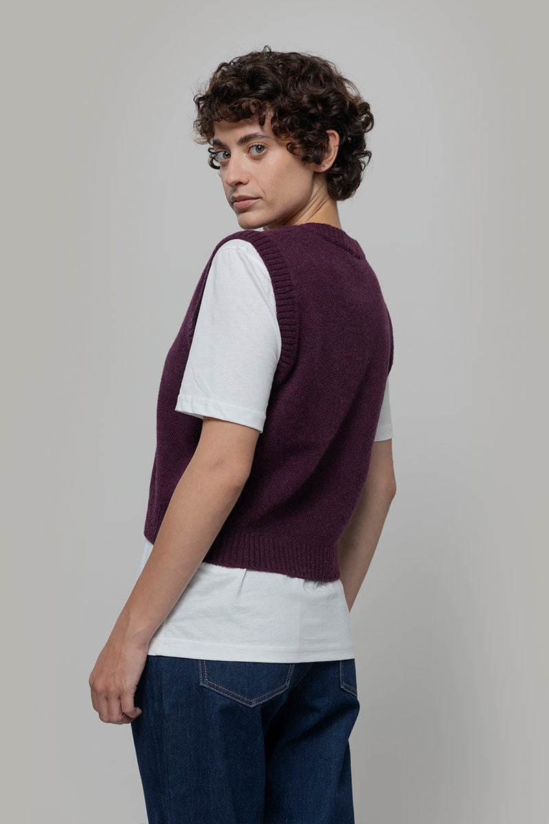 Gilet Donna Scollo V Lana Melania - Rifò Lab Moda circolare made in Italy