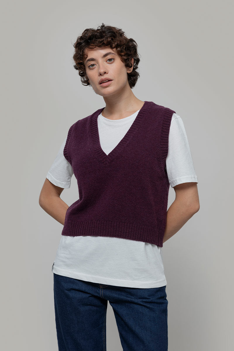 Gilet Donna Scollo V Lana Melania - Rifò Lab Moda circolare made in Italy