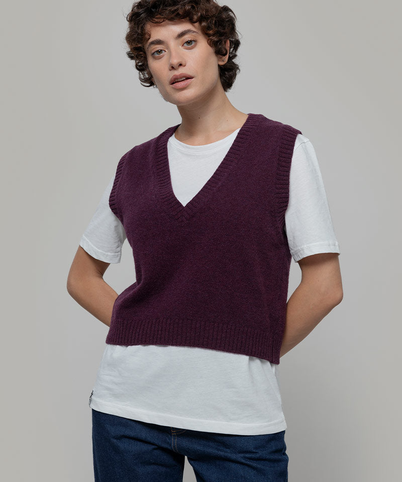Gilet Donna Scollo V Lana Melania - Rifò Lab Moda circolare made in Italy