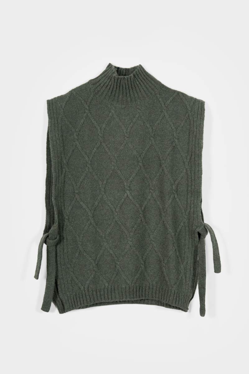 Pettorina Lana Rigenerata Gilet Lana Aperto Donna Delia - Rifò Lab Moda circolare made in Italy