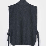 Gilet Collo Alto Lana Rigenerata Delia Grigio - Rifò Moda Circolare made in Italy