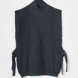 Gilet Collo Alto Lana Rigenerata Delia Grigio - Rifò Moda Circolare made in Italy