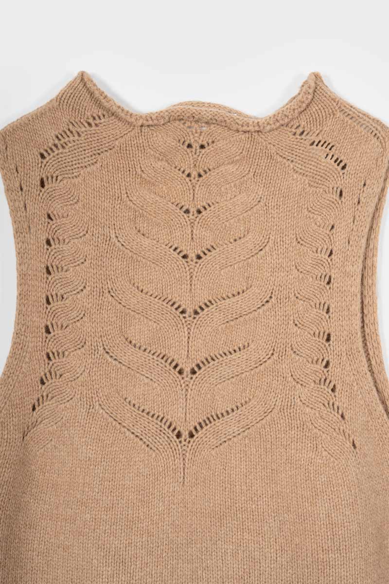 Gilet Donna Lana Rigenerata Pettorina Aperta Rebecca - Rifò Lab Moda circolare made in Italy