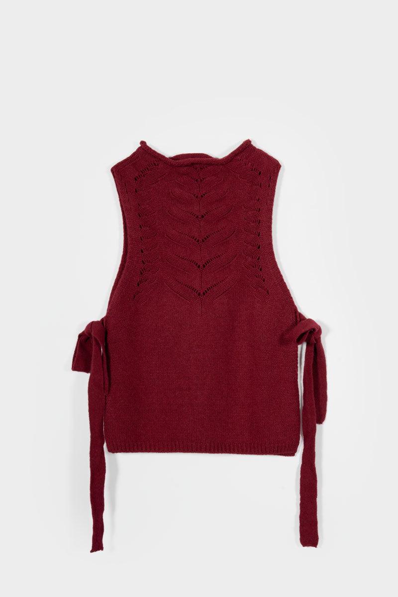 Gilet Donna Lana Rigenerata Pettorina Aperta Rebecca - Rifò Lab Moda circolare made in Italy