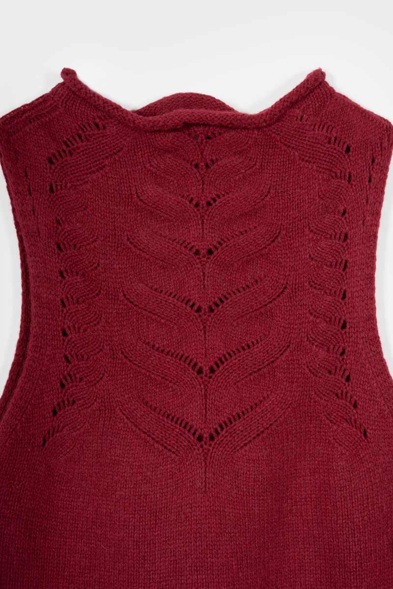 Gilet Donna Lana Rigenerata Pettorina Aperta Rebecca - Rifò Lab Moda circolare made in Italy