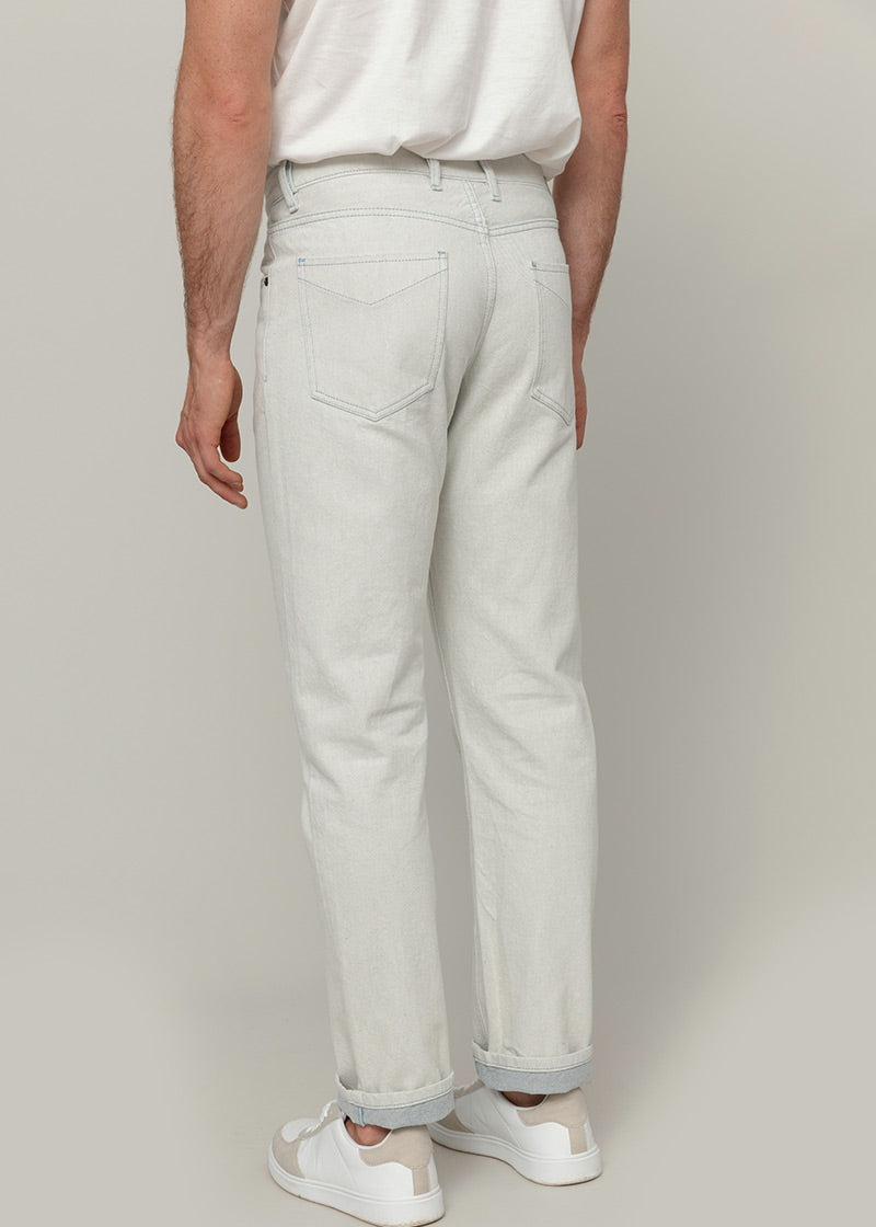 Pantaloni Jeans Uomo Cotone Rigenerato Kai Ecrù