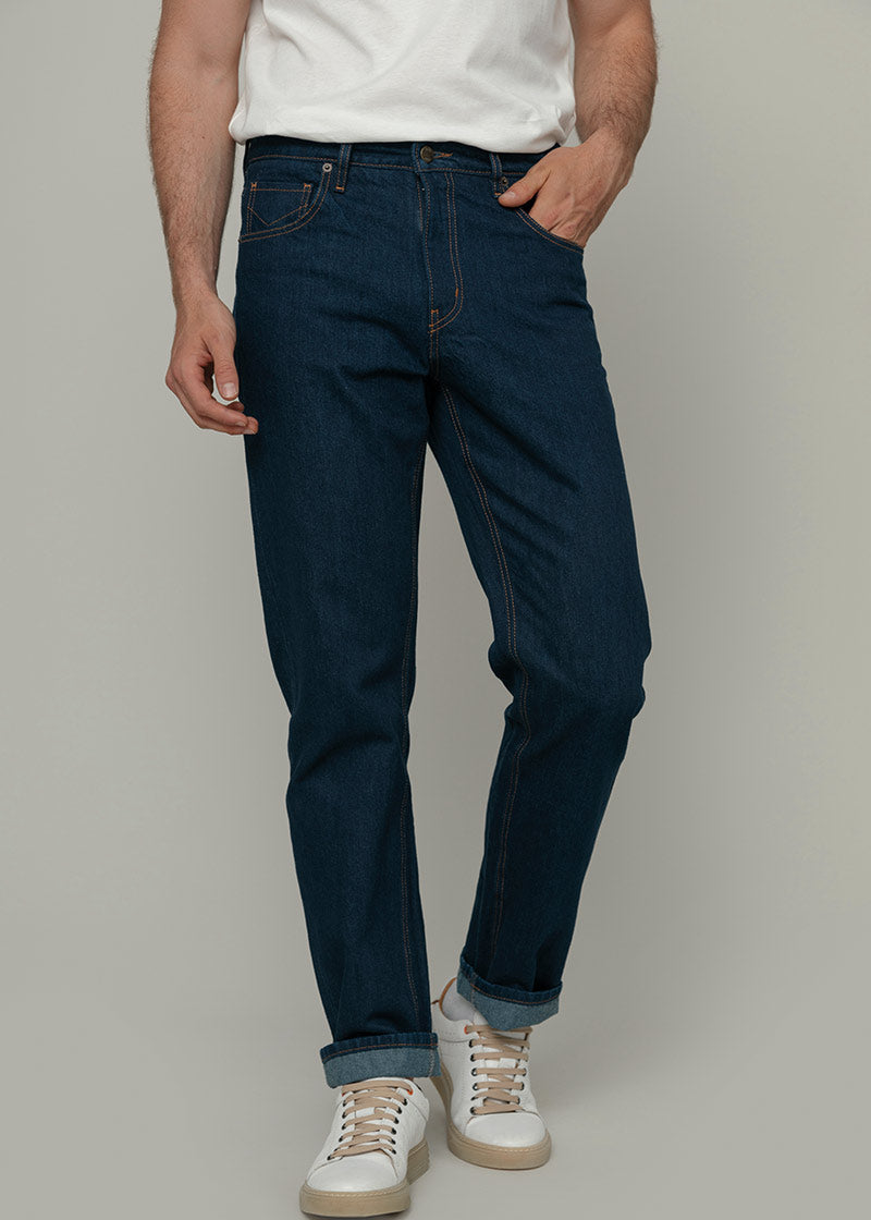 Pantaloni Jeans Uomo Cotone Rigenerato Kai Blu Indigo