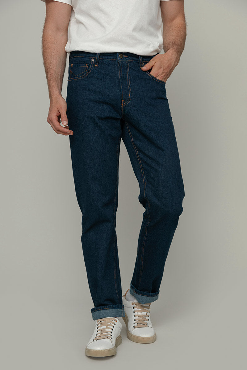 Pantaloni Jeans Uomo Cotone Rigenerato Kai Blu Indigo