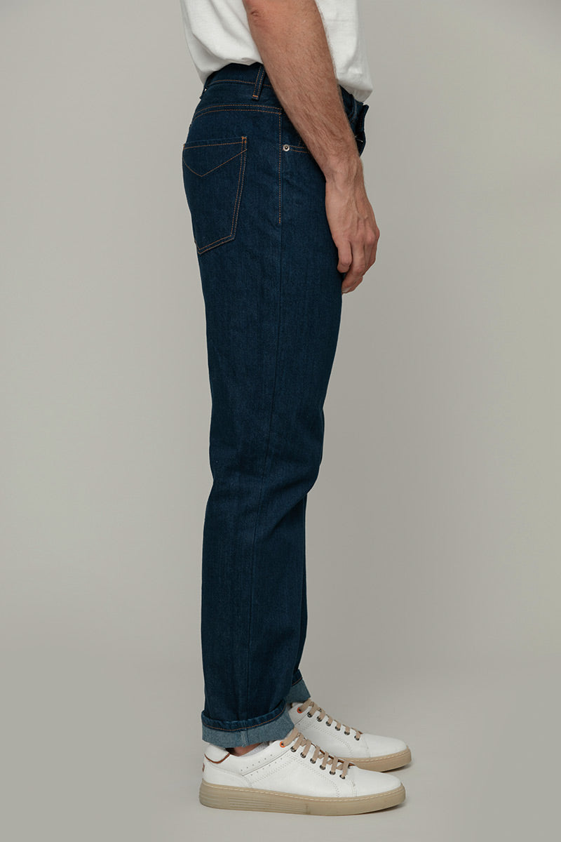 Pantaloni Jeans Uomo Cotone Rigenerato Kai Blu Indigo